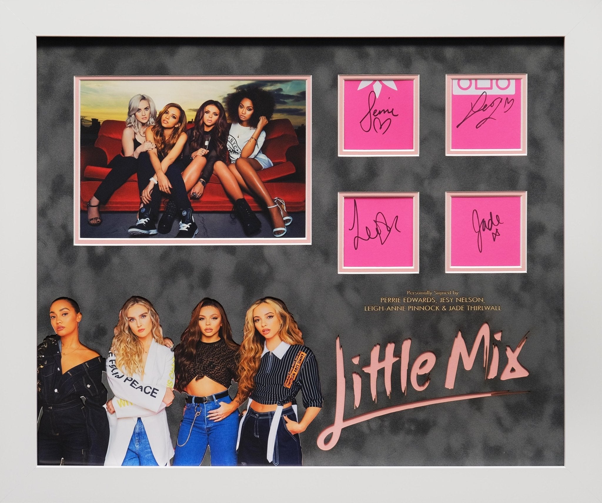 Little Mix Signed White card Framed Display - Memorabilia Framers Shop